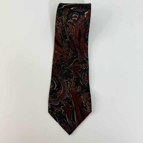 Jean-Louis Scherrer Silk Tie Adjustable Pointed Floral Print Mens One Size - Picture 2 of 7